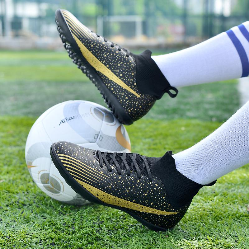 2024 Men's Soccer Shoes Large Size Ultralight Football Boots Boys Sneakers Non-Slip AG/TF Soccer Cleats Ankle Boots Unisex