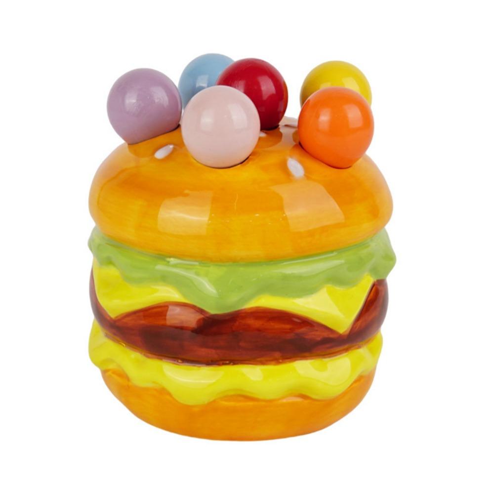 Anti-scald Dessert Salad Fork Creative Cute Toothpick with Holder Hamburg Fruit Fork Set  Household