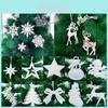 Elegant Christmas Tree Pendant Set With Shimmering Reindeer And Snowflake Baubles