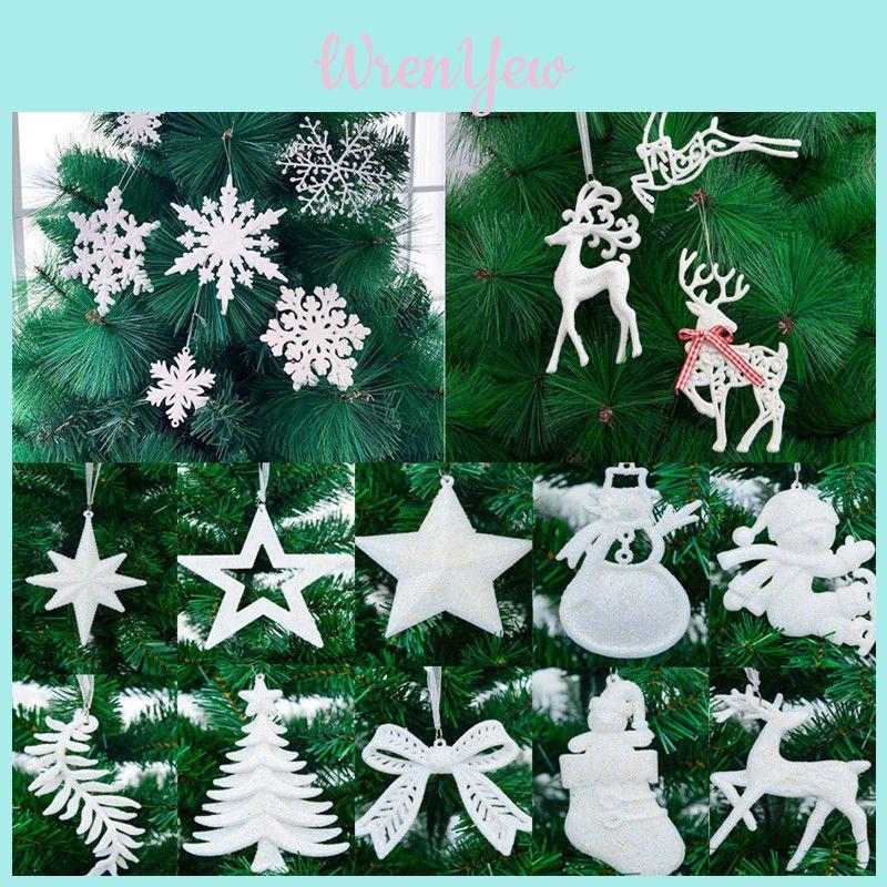 Elegant Christmas Tree Pendant Set With Shimmering Reindeer And Snowflake Baubles