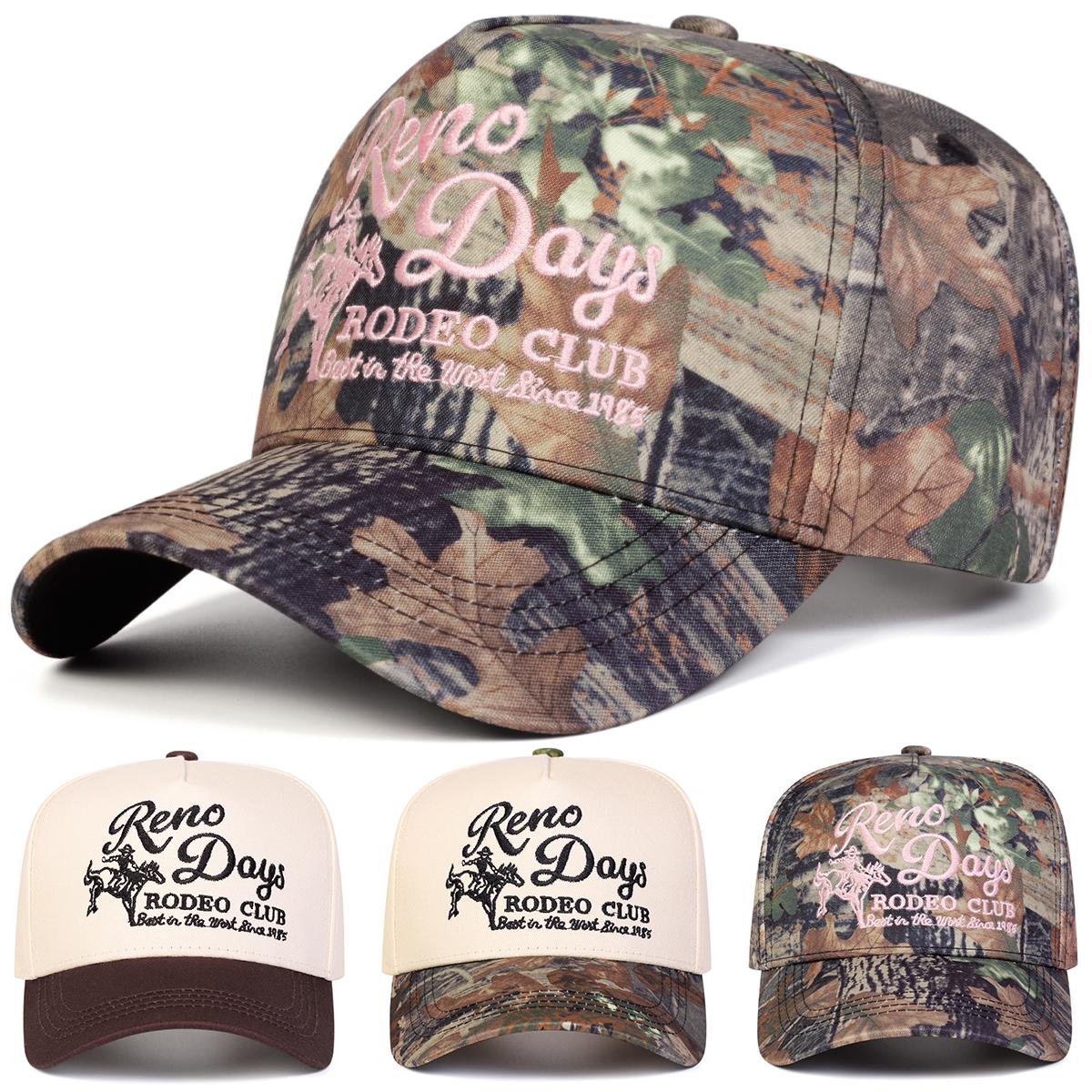 Zealous Sole Women's Unisex Reno Days Letter Embroidery Baseball Caps Spring Autumn Outdoor Adjustable Casual Hats Sunscreen Hat Sports Cap