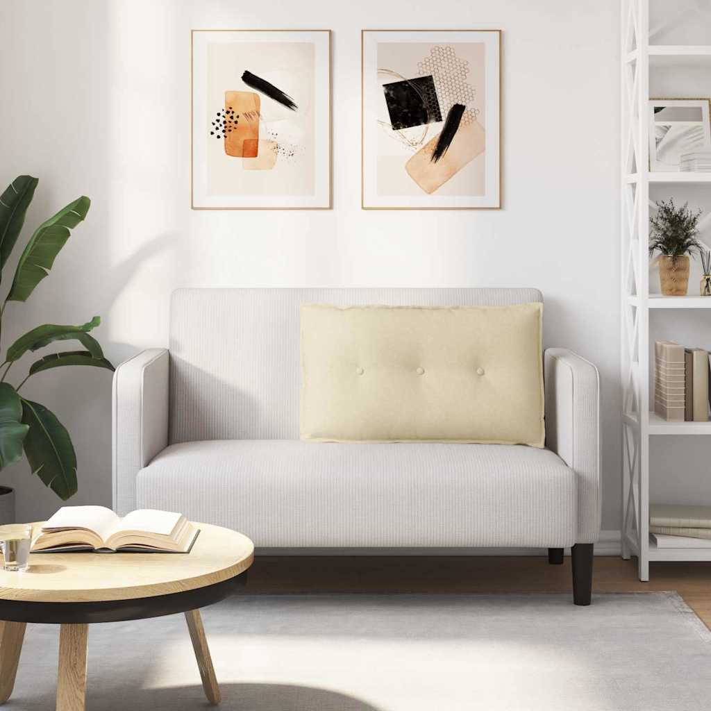 Back Cushion Cream 80 x 19 x 50 cm Fabric