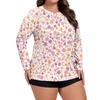 Women's Print Large Size Long Sleeve Swimsuit Sun  Jacket Quick Dry Hiking Top