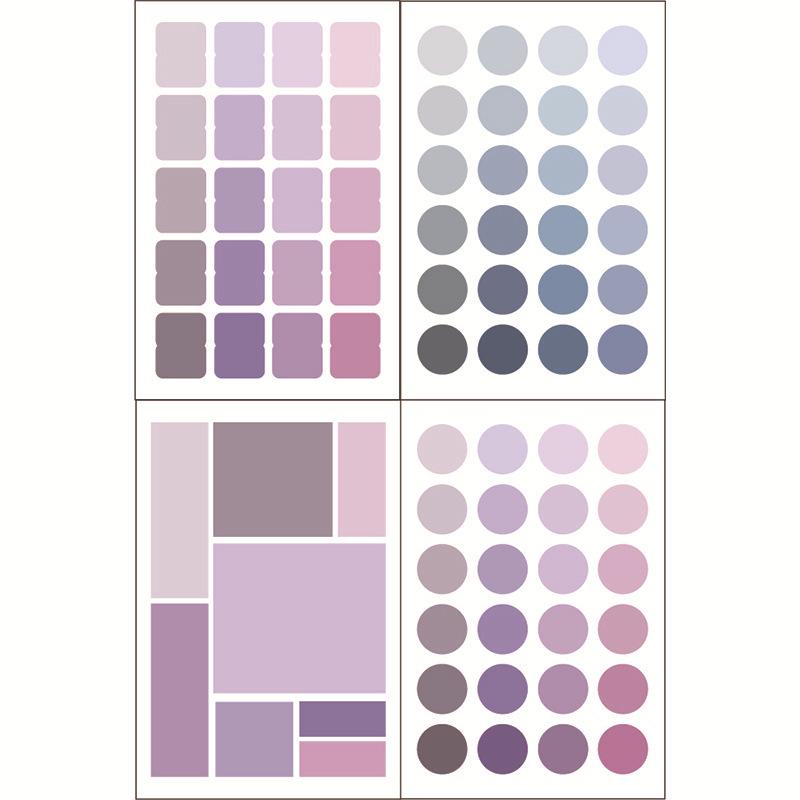 Multifunctional Color Label Stickers: 4 Sheets Per Pack - Round, Square, Index, Sticky Notes & Envelope Seals