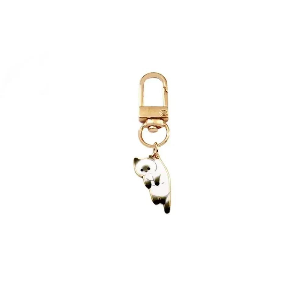 Kawaii Enamel Electroplate Brooch Cat Cartoon Alloy Antiglare Geometric Lapel Pin Women