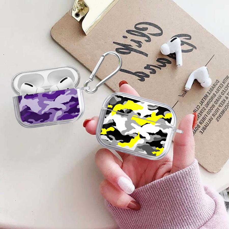 Camouflage Pattern Case For Airpods Pro2 Pro3 Pro 4 1 3 2 Clear Earphone Cases Cover