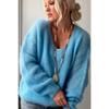 Women's Pullovers V-neck Loose Casual Long Sleeve Women's Knitted Sweater Autumn and Winter New Solid Color Soft Warm Office Lady Knitwear Tops