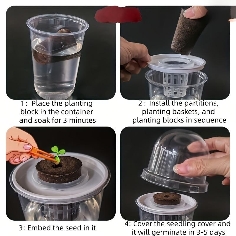 1-5pc Visible Clear Plants Germination Cup Hydroponic Seed Planter Pots Reusable Durable Seed Starter Tray Plastic View Cups
