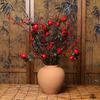 Jarrón de cerámica Wabi-Sabi: Cerámica Gruesa Estilo Chino Retro para Flores Secas, Vitrina, Club o Decoración de Sala de Estar.