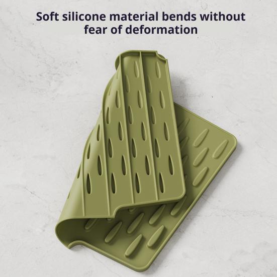 Yousheng Silicone Drain Mat Heat-resistant Non-slip Kitchen Drying Pad Water Drainage Design Hotel Kitchen Utensil Drying Pad