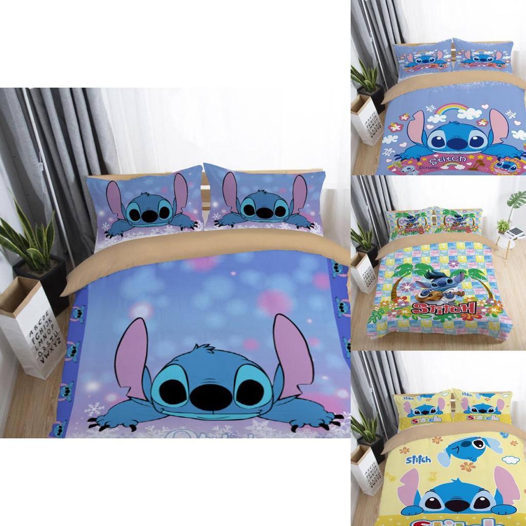 Luxurious 3d Cartoon Stitch Anime Bedding Set With Comforter Cover And Pillowcase