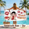 Custom Text Beach Towel, Soft Absorbent Swimming Multi-use TowelBetty Boop