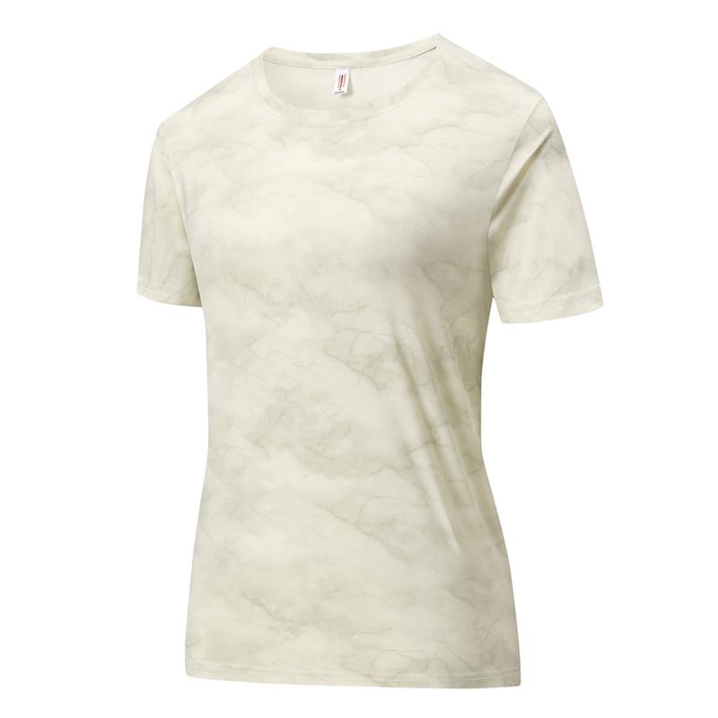 

Ice Silk Short Sleeved T-shirt for Women In Summer, Thin, Loose, Elastic, Half Sleeved, Women s Breathable Camouflage Round Neck, Half Sleeved T-shirt M абрикосовый