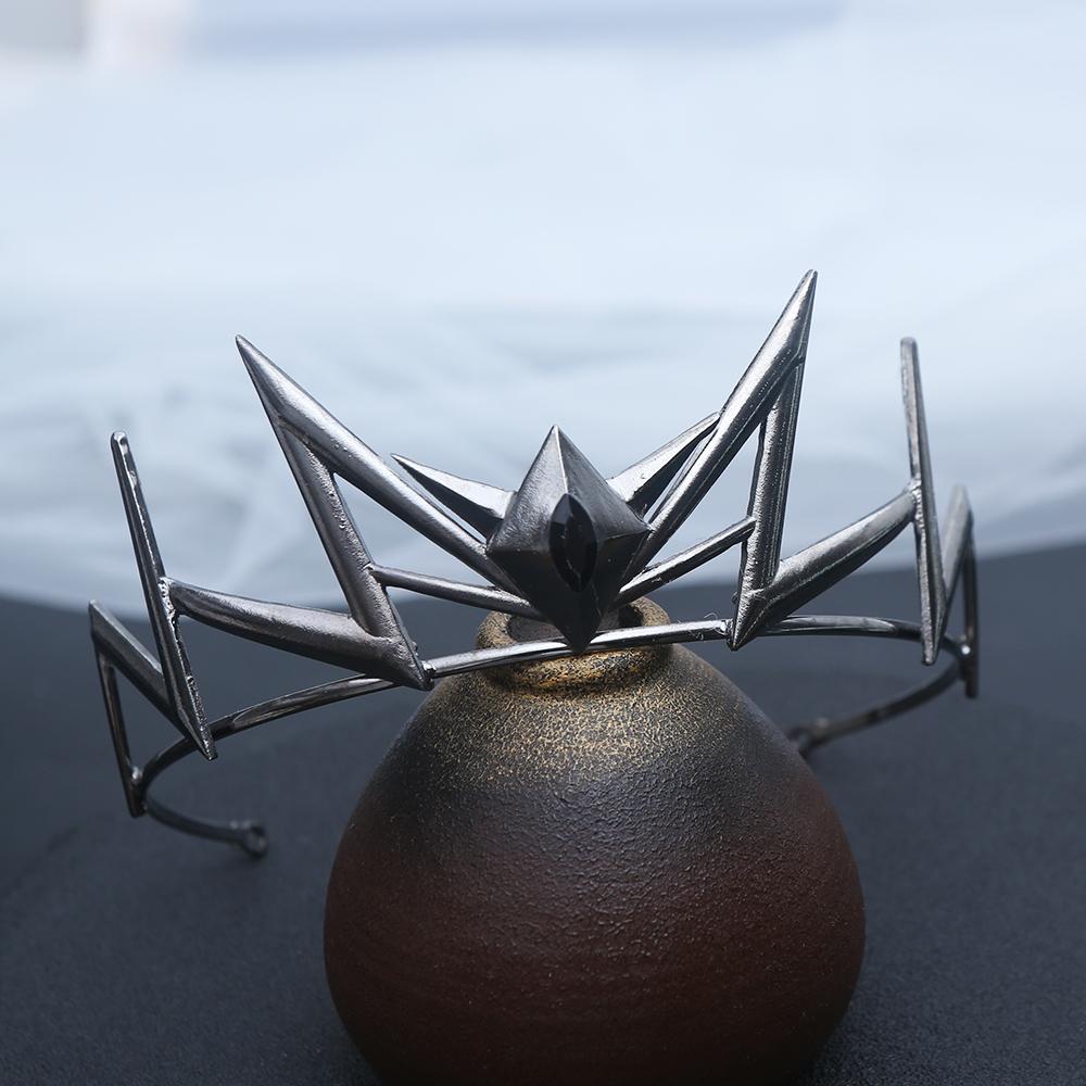 1pc Exquisite Gothic Geometric Spiked Crystal Hair Crown Accent Fantasy Royal Design Perfect Weddings Cosplay Elegant Headpiece