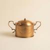 Ornate Brass Canister Finial Knob Decorative Brass Jar Lidded Vessel Lid House Decoration Hand-Applied Design for Storage