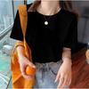 VEZFAA Women's Fashion Casual Summer Spring Short Sleeve O-Neck Blouses & Shirts