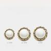 10Pcs/lot 18-25mm Fashion Pearl Diamond Button Metal Retro Fried Dough Twists Sweater Suit Women's Decorative Button