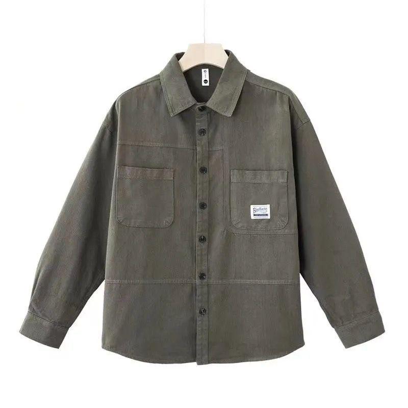 Men's Cross-Border 2025 Workwear: Loose Long-Sleeve Cardigan Shirt for Spring & Autumn