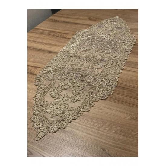

Беговая дорожка капучино с кружевной отделкой (110x35см)