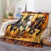 Horse Print Flannel Blanket, High Quality Comfortable for All Seasons, Home Decor, Warmth and Comfort, Perfect for Christmas Gifts
