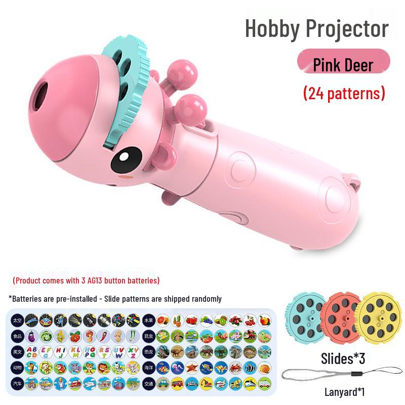 Multifunctional Cartoon Deer Projection Drawing and Writing Table Toy Set for Kids