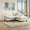 Sofá Modular de Esquina, Sofá Nube con Diseño de Velero, Incluye 1 Otomana Móvil y 2 Cojines Suaves, Cómoda Funda de Chenilla, Beige