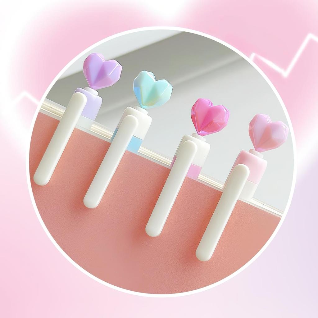 4pcs Colorful Heart Gel Pens Set Dream 0.5mm Ballpoint Black Color Ink for Writing School