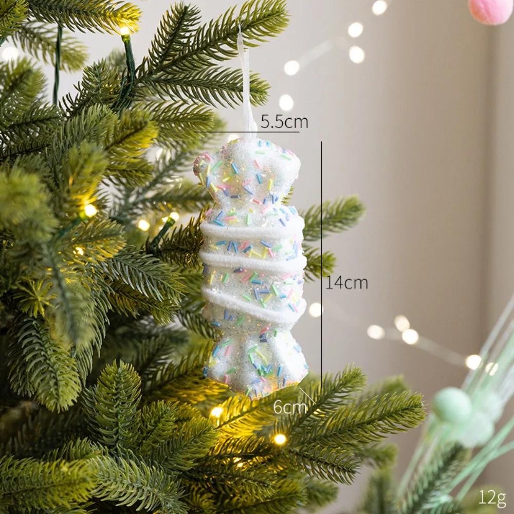 Ice Cream Colorful Christmas Pendant Candy Cane Festive Christmas Drop Ornaments Pendant Party Home Wall Shop Decoration