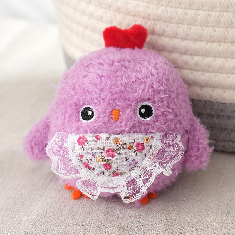 Chicken Cartoon Theme Plush Toy Backpack Pendant Cute Keyring Decoration Gift