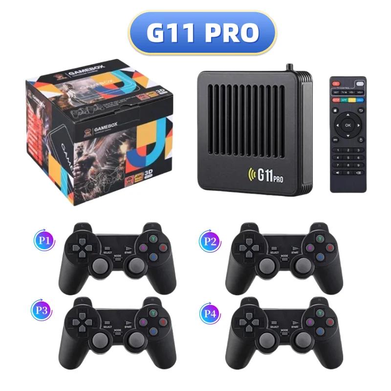 G11 Pro Spielebox Videospielkonsole 256 GB Eingebaut 60.000+ Retro-Spiele 2,4 GHz Kabelloses Gamepad 4 Stück 4K HD TV-Spiele-Stick Für PS1/GBA