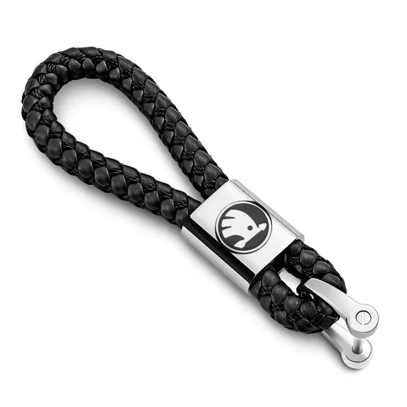 Car Sticker 2026 Hot 3D Metal+Braided Rope Car Styling Key Chain Anti-Lost Car Key Pendant Keyring Accessories For Skoda Yeti Fa