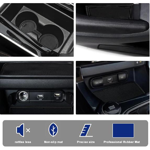 YEE PIN for Kia Seltos Center Console Liner Door Gate Slot Mats Door Mats Fit for 2021-2024 2025 Kia Seltos 2026 Accessories LX/S/EX/Nightfall