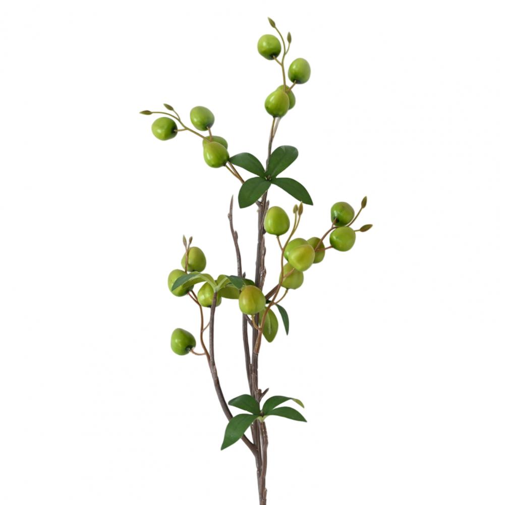 Faux Berry Branch Decorative Berry Spray Artificial Pomegranate Berry Stems with Leaves Faux Fruit Picks for Floral Arrangements зелёный