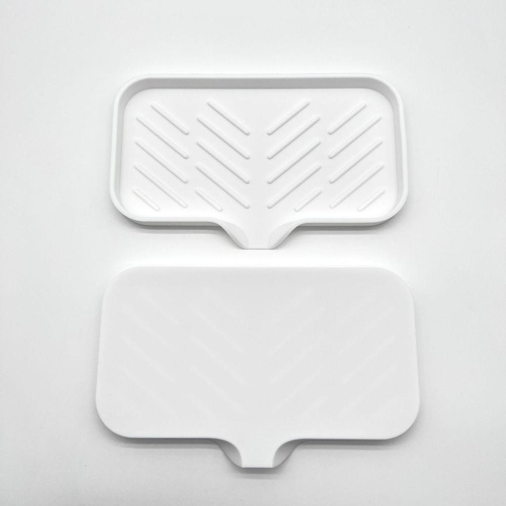 Non-Slip Silicone Soap Dish and Draining Mat for Kitchen & Bathroom