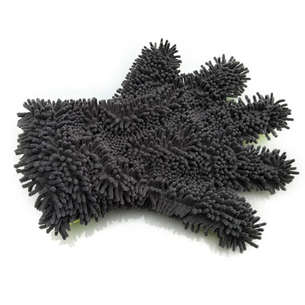 Car Washing Full-Finger Soft Gloves Cleaning Brush for Car Motorcycle Motorbike Washing Drying Towels Car Accessories