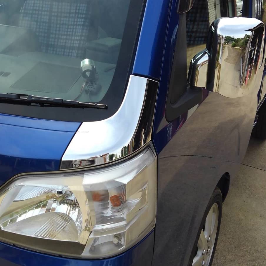 CGP Door Mirror Corner Panel Cover for Hijet Jumbo High Covers/Front Set, Chrome, S500P/S510P, Truck, Standard, Roof, Standard, CGP5758-D12-SET