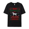 Merry Christmas Golden Retriever Dog T Shirt Funny Gifts Graphic Print T-Shirt Customized T Shirt Crewneck Pure Cotton