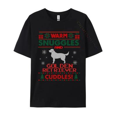 Frohe Weihnachten Golden Retriever Hund T-Shirt Lustige Geschenke Grafikdruck T-Shirt Personalisiertes T-Shirt Rundhals Reine Baumwolle