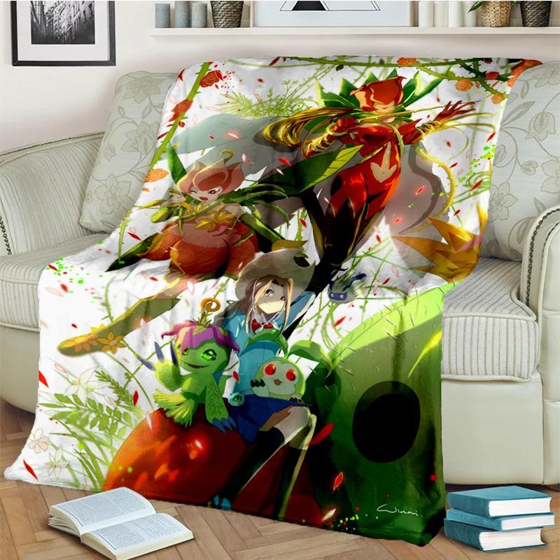3D Digimon Adventure Monster Cartoon Blanket,Soft Throw Blanket for Home Bedroom Bed Sofa Picnic Travel Office Cover Blanket Kid