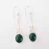 Green onyx Cab Gemstone 925 Sterling Silver Jewelry Handmade Hook Earrings 1.76" EE-171-28