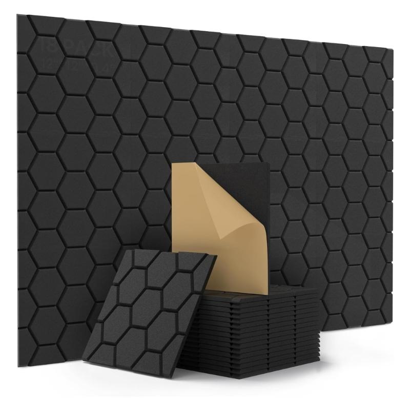 

High Efficiency Soundproof Wall Panels Sound Absorption Panels Reducing Noise for Rooms Enhanced Focusing for Workplaces чорний