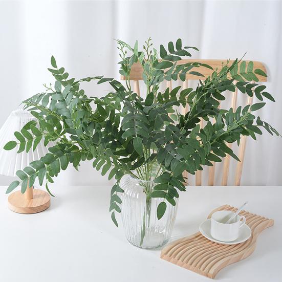 Artificial Pagoda Leaves Realistic Faux Silk Leaf Branches 20" Fake Plants Spray for Wedding Bouquet Table Centerpieces Home Decor