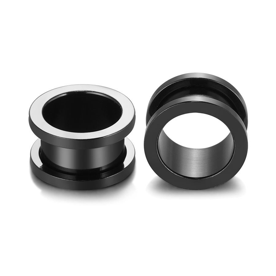 2pcs/lot Steel Ear Plugs and Tunnels Ear Piercings Hollow Screwed Earring Expander Earlets Gauges Body Piercing Jewelry 2MM-20MM 18MM