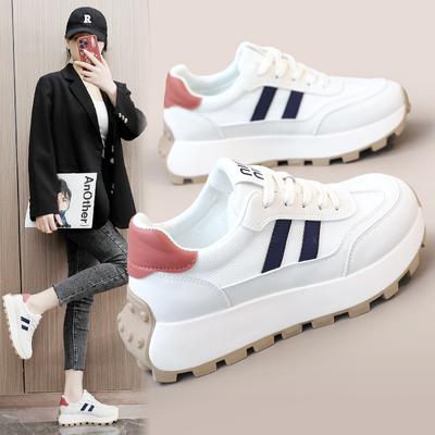 G6831 New White Shoes Women's Spring and Summer Thick Sole Increased Casual Women's Shoes Board Breathable and Wearable Dad Shoes