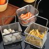 304 Stainless Steel Deep Frying Basket Silver Multi-functional Hangable Colander Oil Filter Mesh Sieve Hotpot Strainer Mesh