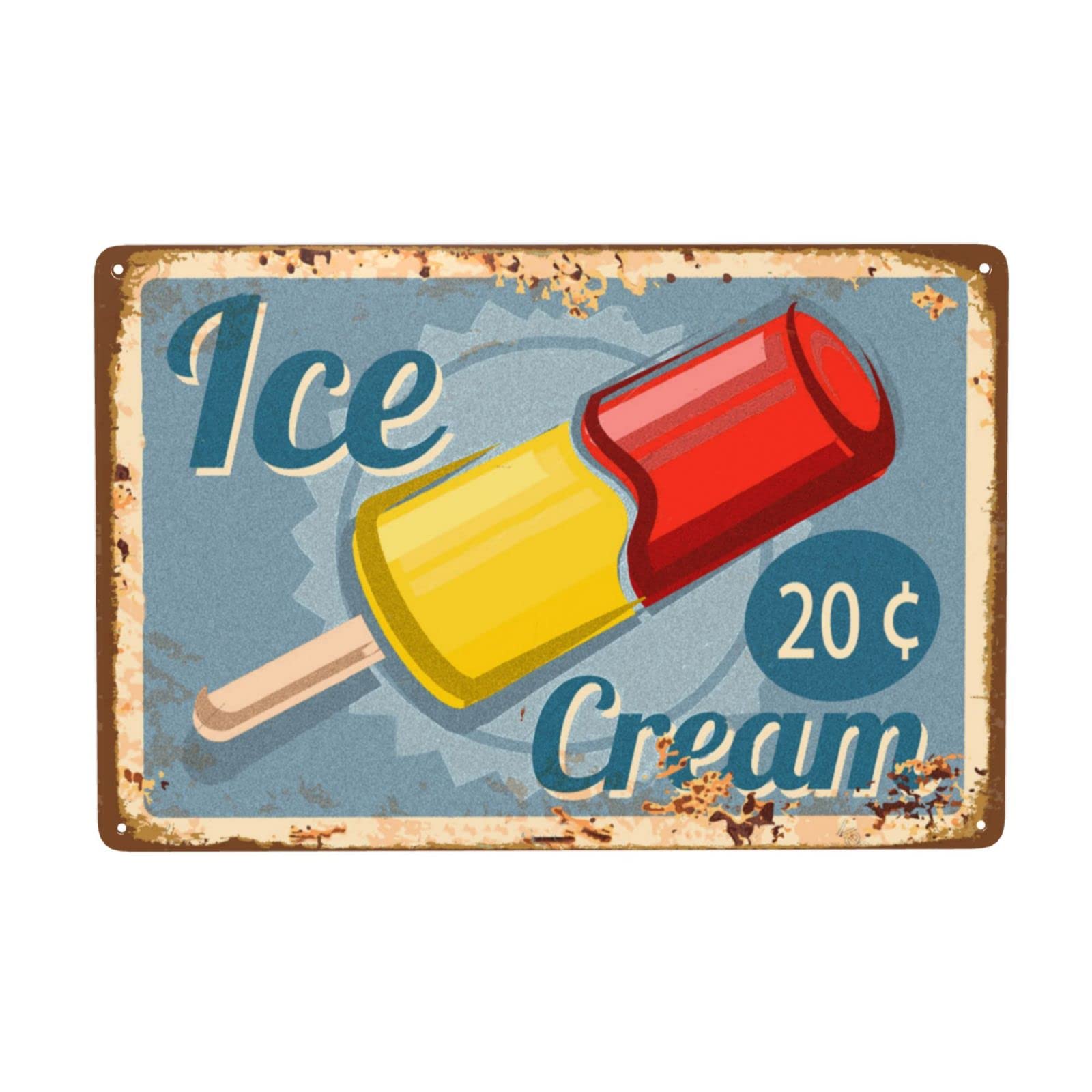 Ice Cream Retro Metal Tin Sign Vintage Signs For Home Wall Decor 20x30cm(7.8x11.8inch)