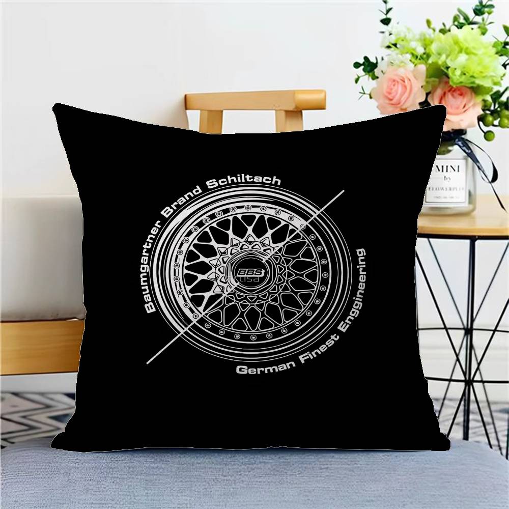 BBS Racing Car Pillow Cushion Cover Pillowcase Living Room Sofa Home Decor Customized
