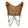 Morden Tan Brown Leather Butterfly Chair Folding Home Decor Chair for Living Room, Office, Bar Chair