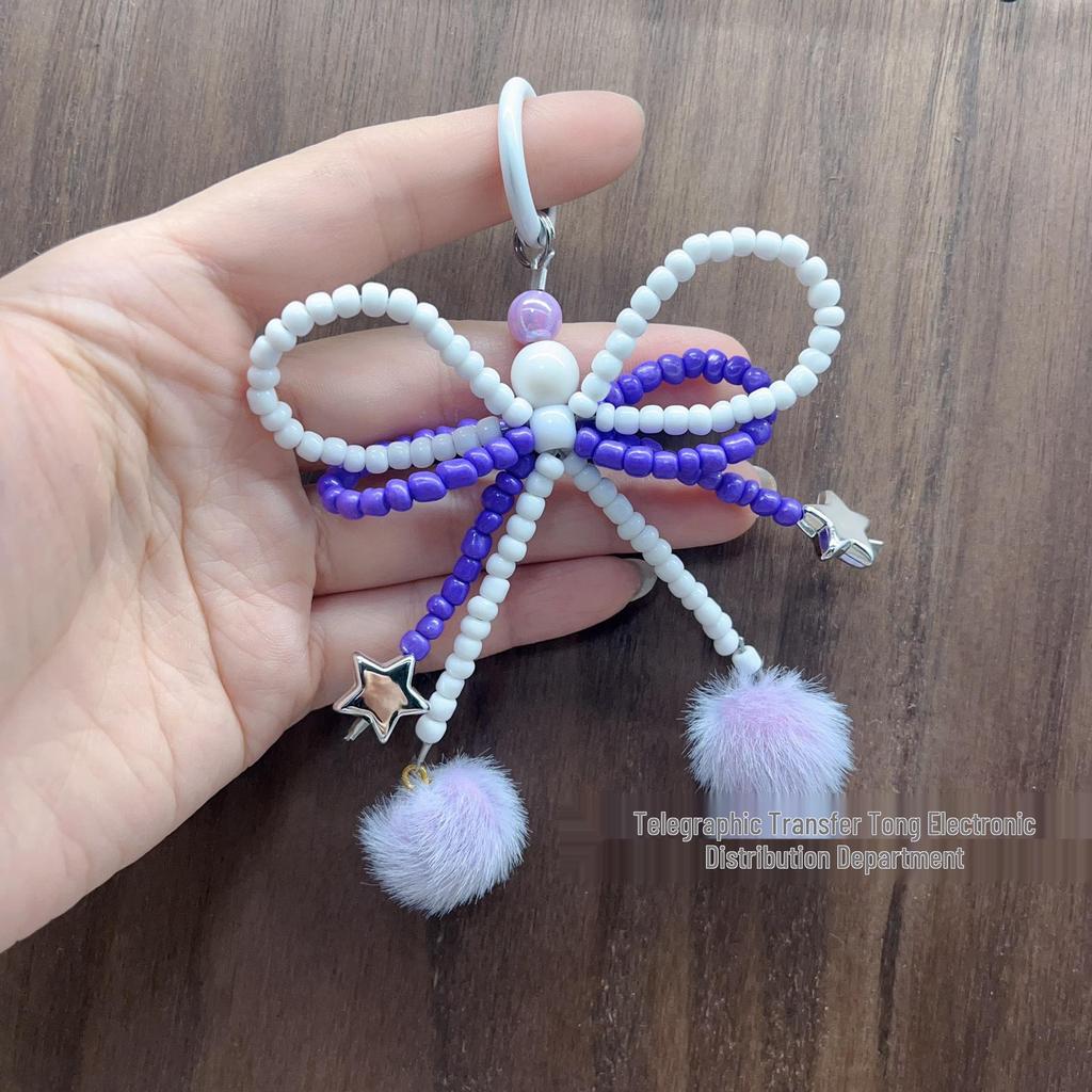 Crystal Bow Pendant Keychain & Phone Lanyard for Women