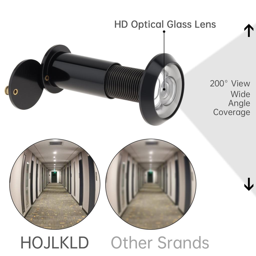 Solid Brass 4pcs 16mm Door Viewer Peephole 200 Degree HD Lens Privacy Cover Heavy Duty Universal Steel Aluminum Door Includes Drill Bit